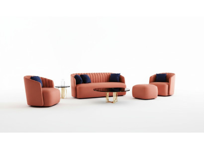 Couch lusso set 4 pezzi Divano componibile 321 Pouf Set Divano Divani Poltrona Gruppo Nuovo