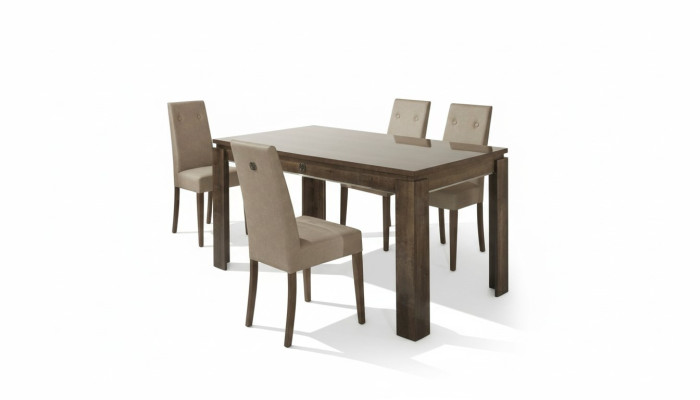 Sedia di legno imbottita per il soggiorno sala da pranzo con gruppo da 4 pezzi. Nuovo