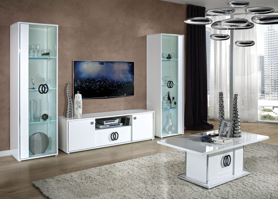 Vetrina armadio 1 porta design mobili soggiorno bianco Italia