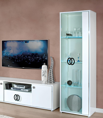 Mobile soggiorno rtv 2x Vetrina mobili soggiorno Design tv Moderno Set 3 pezzi