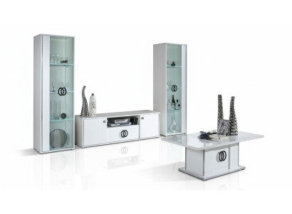 Mobile soggiorno rtv 2x Vetrina mobili soggiorno Design tv Moderno Set 3 pezzi