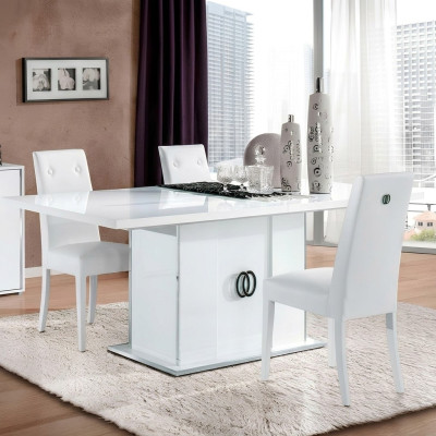 Tavolo da pranzo bianco per sala da pranzo soggiorno design legno mobili italiani