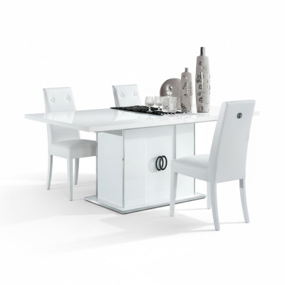 Tavolo da pranzo bianco per sala da pranzo soggiorno design legno mobili italiani
