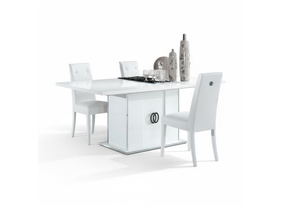 Tavolo da pranzo bianco per sala da pranzo soggiorno design legno mobili italiani