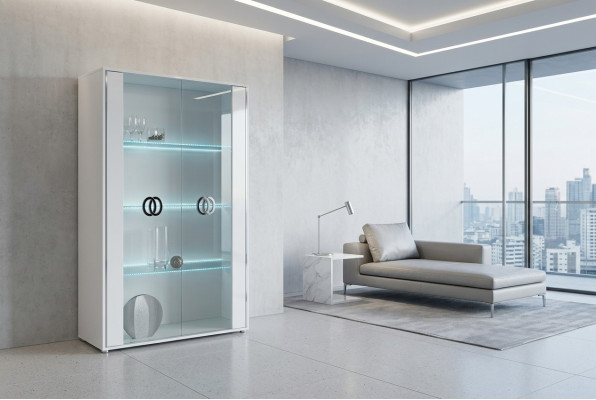 Vetrina armadio a 2 porte vetrina soggiorno armadi design mobili vetro nuovo