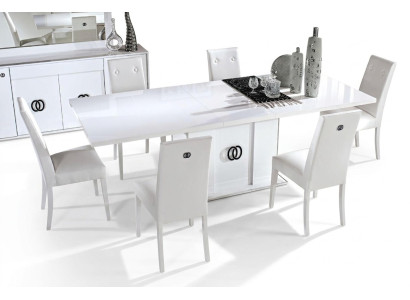 Set di 7 pezzi di tavolo e sedie da pranzo di design moderno