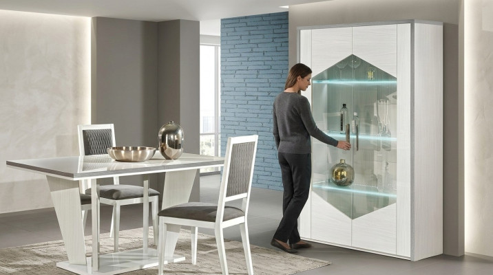 Vetrina 2 porte bianca armadio vetrine soggiorno design nuovo