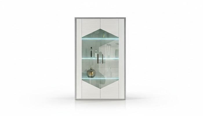 Vetrina 2 porte bianca armadio vetrine soggiorno design nuovo