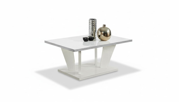 Tavolo da caffè di lusso mobili legno arredamento tavoli consolle design bianco nuovo