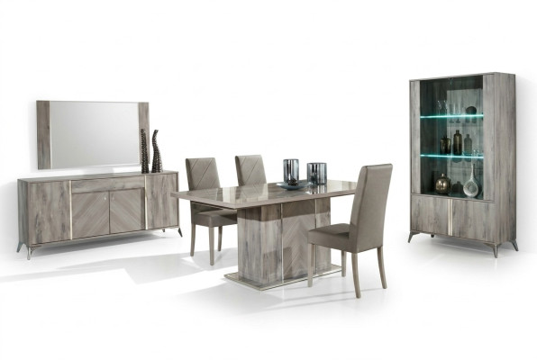 Set di 4 sedie poltrone per sala da pranzo in legno moderno
