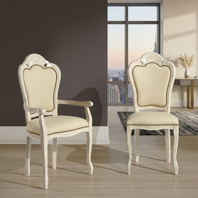Sedia senza braccioli Sedia da pranzo in legno Tessuto Sedie da pranzo Design Poltrona Nuova