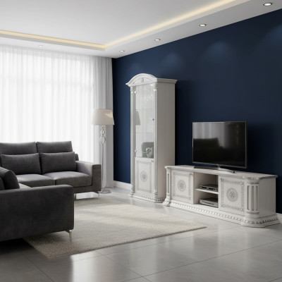 Vetrina credenza vetrina lusso vetro armadio bianco legno design mobili nuovo