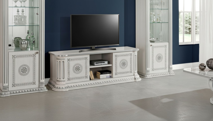 Sideboard di design RTV per TV, mobile basso di lusso in legno bianco, nuovo