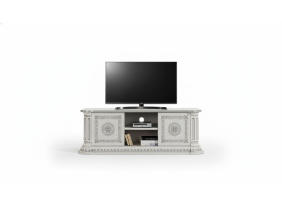 Sideboard di design RTV per TV, mobile basso di lusso in legno bianco, nuovo