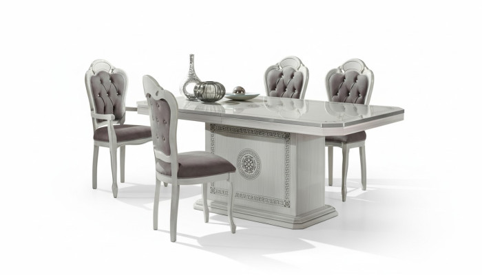 Set di 4 sedie in legno di lusso con cristalli per sala da pranzo