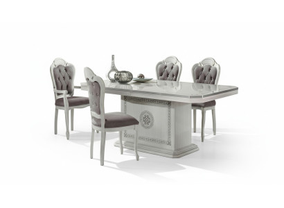 Set di 4 sedie in legno di lusso con cristalli per sala da pranzo