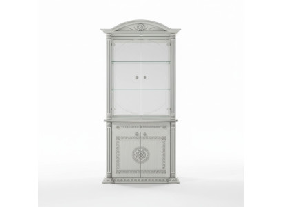 Vetrina bianca mobile di lusso in vetro armadio armadi legno design nuovo