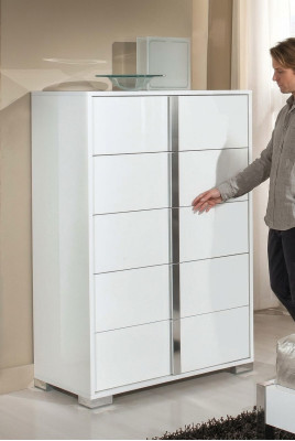 Lusso cassettiera alta armadio mobili legno bianco Italia