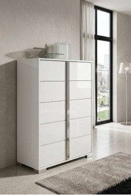 Lusso cassettiera alta armadio mobili legno bianco Italia