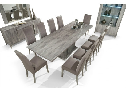 Set di tavoli e sedie da pranzo moderno in legno 9 pezzi