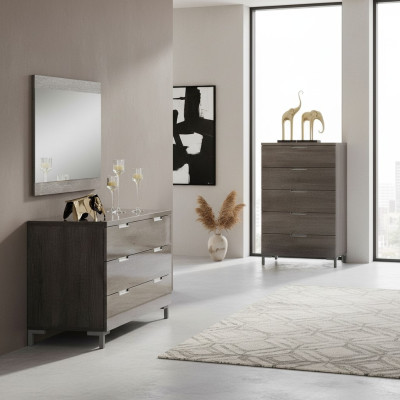 Set di comò specchio in legno comò armadio moderno gruppo mobile