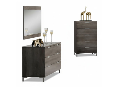 Set di comò specchio in legno comò armadio moderno gruppo mobile