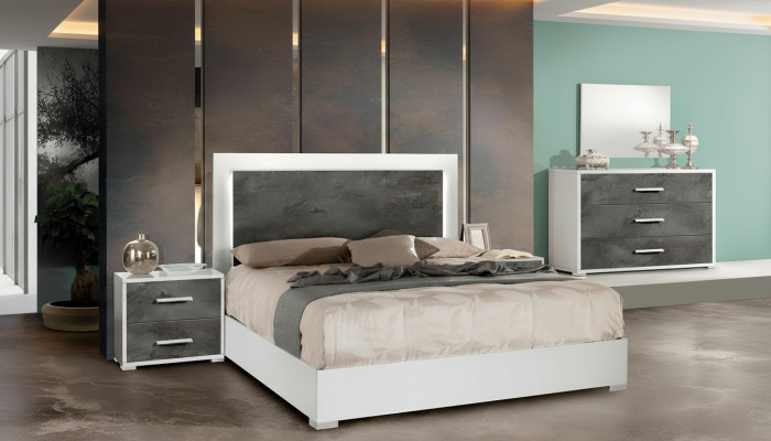 Letto da camera con comodini design lusso doppio hotel 3 pezzi