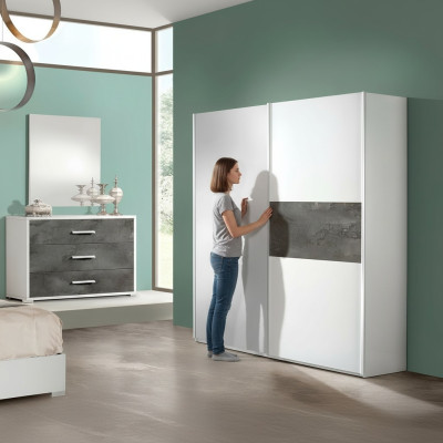 Armadio di lusso con ante scorrevoli design per camera da letto in legno nuovo