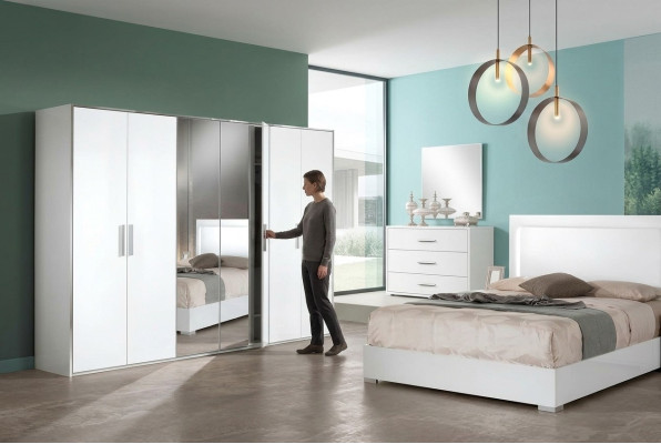 Armadio 6 porte guardaroba moderno armadi legno design Italia nuovo