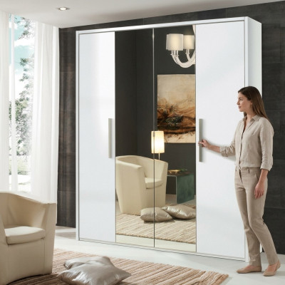 Armadio 4 porte armadio design mobili in legno armadi bianco specchio