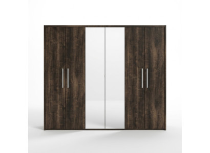 xxl armadio con 6 porte mobili design legno lusso specchio nuovo