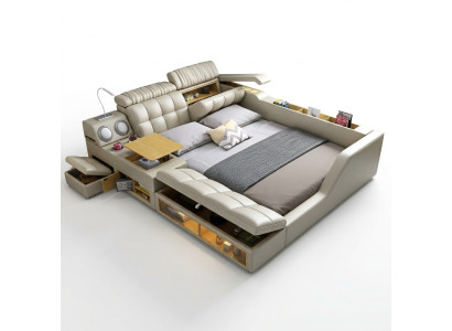 Letto matrimoniale con rivestimento letto camera da letto 180x200cm Letto multifunzione Letti