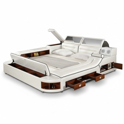Multifunzionale letto matrimoniale grande per hotel con letto imbottito XXL USB Sound.