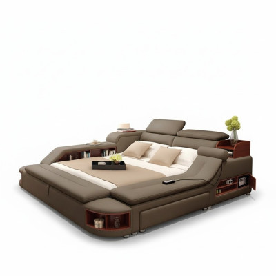 Moderno Hotel multifunzione USB Sound doppio design in pelle letto imbottito