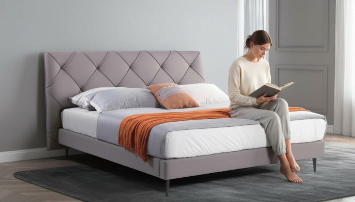Letto 180x200cm in pelle Letti Mobili da camera da letto moderni Design imbottito