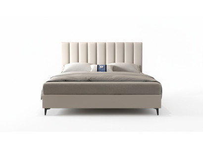 Design Letto in legno con rivestimento in pelle 180x200cm Mobili Camera da letto Letti per hotel