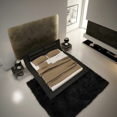 Design letto imbottito per hotel 180x200cm in legno per camera da letto nuziale.