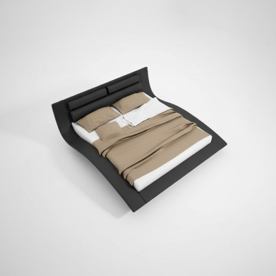 Design letto imbottito per hotel 180x200cm in legno per camera da letto nuziale.