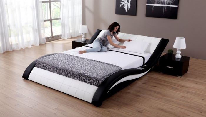 Design letto Letti Digitali USB di lusso Mobili Camera da letto Pelle Matrimoniale