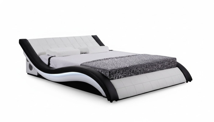 Design digitale USB letti di lusso in pelle per la camera da letto.