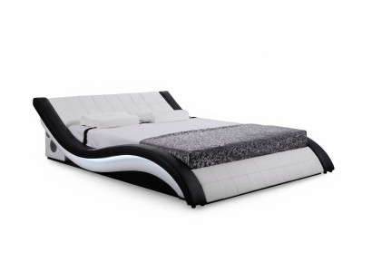 Design digitale USB letti di lusso in pelle per la camera da letto.