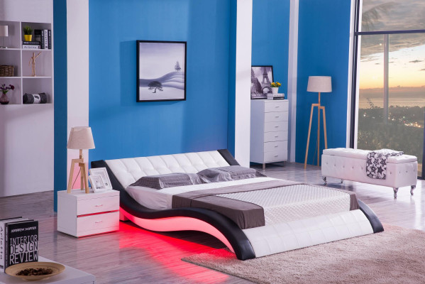 Design letto digitale Sound USB letti lusso camera da letto mobili in pelle