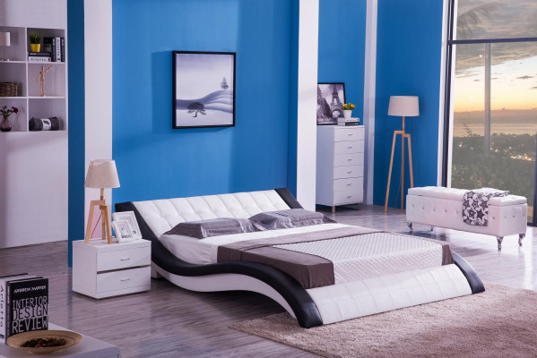 Design letto digitale Sound USB letti lusso camera da letto mobili in pelle