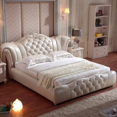Design letto Chesterfield in tessuto velluto imbottito per hotel camere da letto in pelle.