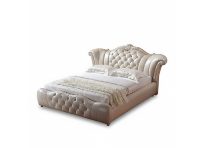 Design letto Chesterfield in tessuto velluto imbottito per hotel camere da letto in pelle.