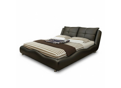 Hotel moderno con camera da letto di lusso in stile design con letti in pelle.