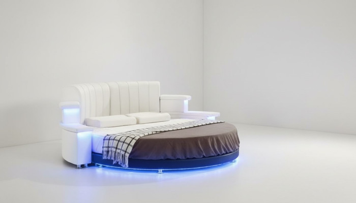 Letto rotondo Mobili Moderni di lusso Letti Struttura letto 200x200 Rotondo