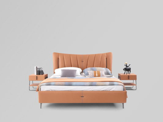 Letto matrimoniale designer NUOVO 180x200 cm Designer Letto imbottito Letto