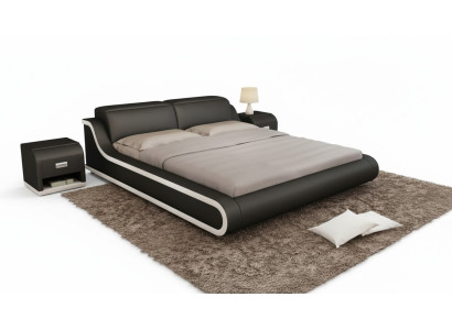 Design della camera da letto 180x200. Nuovi mobili di lusso moderni. Letti imbottiti.
