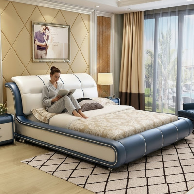 Design tessuto arredamento hotel letti verdi camera da letto lusso letto boxspring